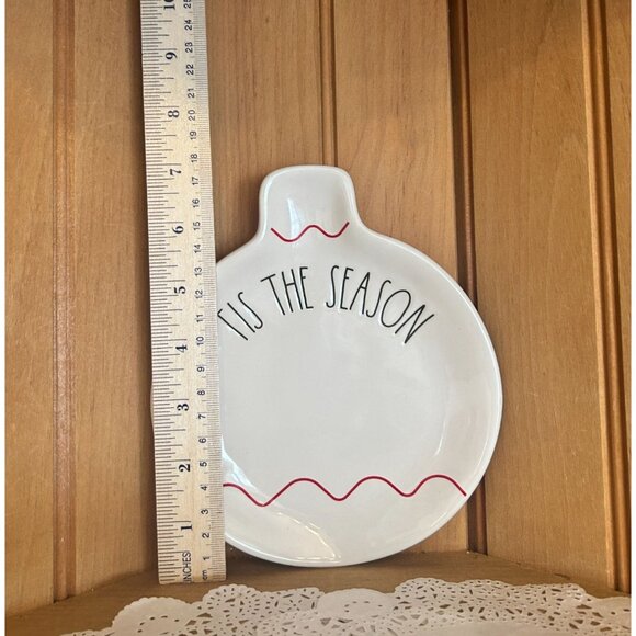 Rae Dunn Artisan Collection Tis The Season Ornament Shaped Ceramic Dish - Picture 4 of 4